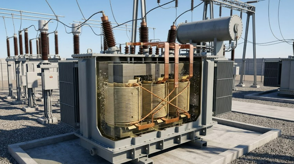 Oil-filled Power Transformer Core.png